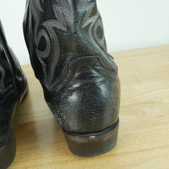 Dan Post Western Boots Black Leather Men’s 11 D Mexico Cowboy Embroidered main image 16